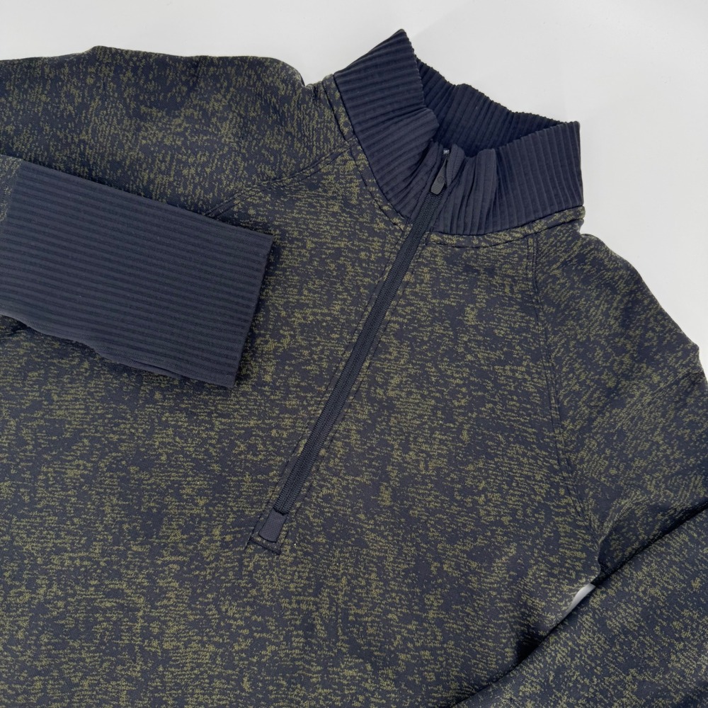 Lululemon Women's Half Zip Pullover Heathered‎ Green Black Size XS